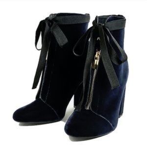 Blue velvet Zara booties
